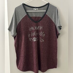 Maurice’s ladies shirt. “Home is where my dog is”